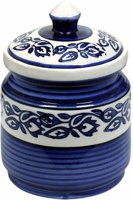 Raj royal jewelery Ceramic Pickle Jar  - 1.25 L(Blue)
