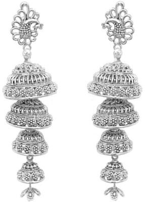 Aadiyatri Latest Fashion German Silver Jhumki Earrings for Girls & Women Brass Jhumki Earring