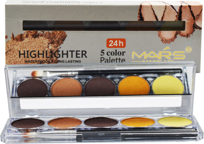 MARS 5 Color Highlighter Palette-9547-2-01 Highlighter(Multicolor)