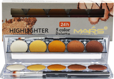 MARS 5 Color Highlighter Palette-9547-2-02 Highlighter(Multicolor)