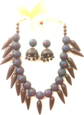 Karru Krafft Terracotta Black, Blue, Red Jewellery Set(Pack of 1)