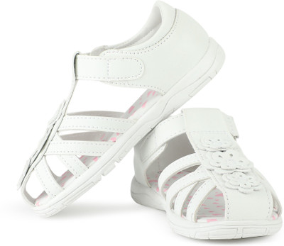 WONDER NATION by Walmart Girls Velcro Flats(White , 16 Years and Above)