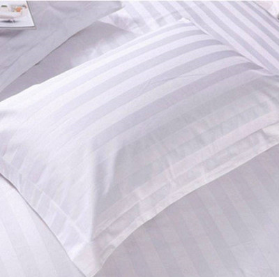 Changers Polyester Fibre Stripes Sleeping Pillow Pack of 1(White)