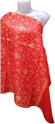 Kashmiri Wool Embellished Women Shawl(Red)