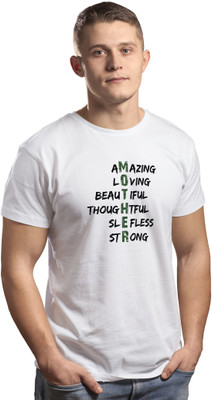 NIPRA'S Printed Men Round Neck White T-Shirt