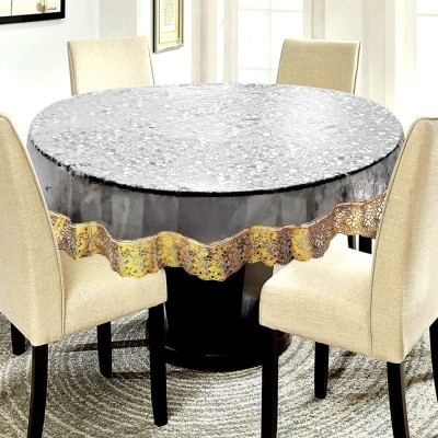 Casanest Self Design 6 Seater Table Cover(Gold, PVC)