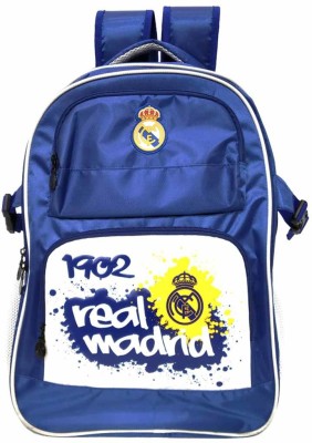 Real Madrid 46cm Design 5 (Secondary 3rd Std Plus) Waterproof School Bag(Blue, 18 inch)