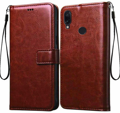 TINGTONG Flip Cover for Mi Redmi Note 7, Mi Redmi Note 7 Pro, Mi Redmi Note 7S(Brown, Cases with Holder, Pack of: 1)