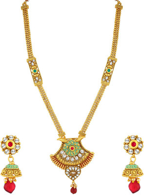 Sukkhi Alloy Gold-plated Gold, Red, Green Jewellery Set(Pack of 1)