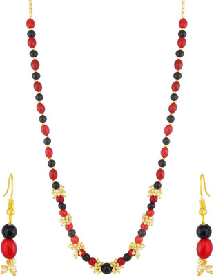 Sukkhi Alloy Gold-plated Red, Black Jewellery Set(Pack of 1)