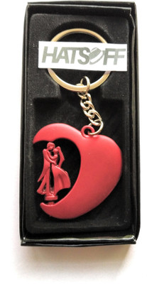 

HatsOff Spinning Couple Key chain Reddish Colour Metal Love Key Ring Key Chain