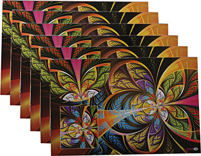 KUBER INDUSTRIES Rectangular Pack of 6 Table Placemat(Multicolor, PVC (Polyvinyl Chloride))
