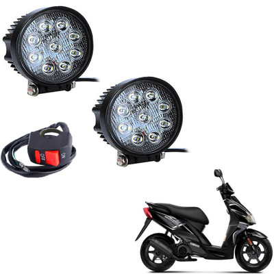 MOCKHE VLB-ROU9LD2P-135 Headlight Motorbike LED for Yamaha (12 V, 27 W)(Universal For Bike, Pack of 2)