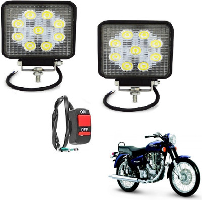 MOCKHE VLB-SQR9LD2P-86 Headlight Motorbike LED for Royal Enfield (12 V, 27 W)(Universal For Bike, Pack of 2)