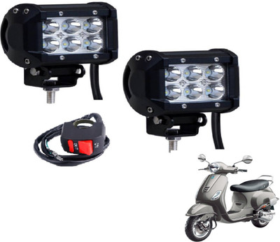 MOCKHE VLB-RCT6LD2P-242 Fog Lamp Motorbike LED for Piaggio (12 V, 18 W)(Vespa VXL 125, Pack of 2)