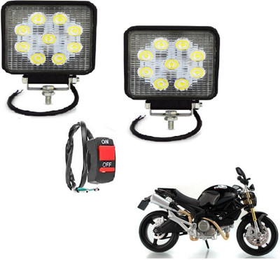 MOCKHE VLB-SQR9LD2P-151 Headlight Motorbike LED for Ducati (12 V, 27 W)(Monster 82, Pack of 2)
