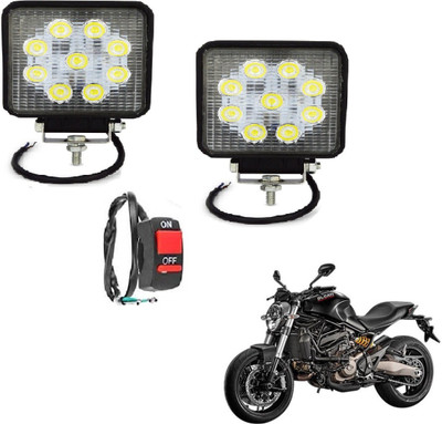 MOCKHE VLB-SQR9LD2P-152 Headlight Motorbike LED for Ducati (12 V, 27 W)(Monster 821, Pack of 2)