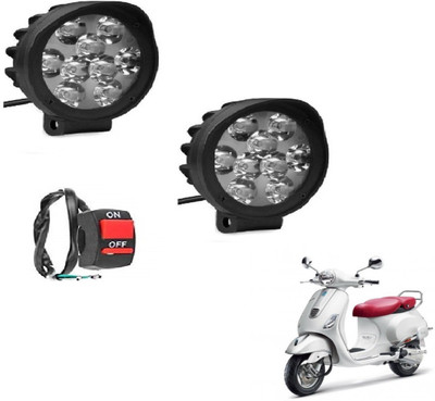 MOCKHE VLB-9LD2P-92 Headlight Motorbike LED for Piaggio (12 V, 27 W)(Vespa Elegante, Pack of 2)