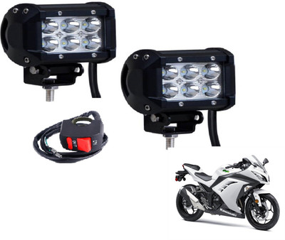 MOCKHE VLB-RCT6LD2P-158 Fog Lamp Motorbike LED for Kawasaki (12 V, 18 W)(Ninja 300, Pack of 2)