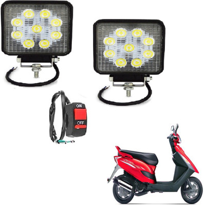 MOCKHE VLB-SQR9LD2P- Headlight Motorbike LED for Yamaha (12 V, 27 W)(Universal For Bike, Pack of 2)