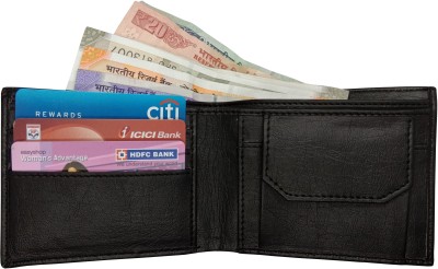 NEXA FASHION Men Casual Black Artificial Leather Wallet(6 Card Slots)