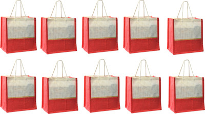 

AGGDA Economic Jute Burlap Red color Waterproof Multipurpose Bag(Red, 16 L)