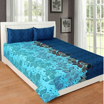 radha textile 180 TC Microfiber Double Printed Flat Bedsheet(Pack of 1, Multicolor)