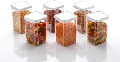 Analog Kitchenware Plastic Grocery Container  - 1100 ml(Pack of 6, Multicolor)
