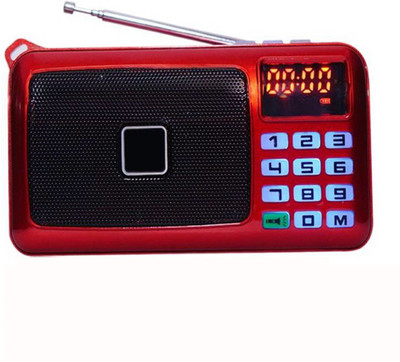 

CRETO SM-53 Mini FM Radio With LED Flashlight USB/AUX/SD Card Player FM Radio(Red)