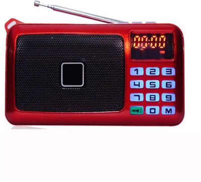 

CRETO SM-53 Portable FM Radio With Inbuilt LED Torch Support AUX, USB & TF Card FM Radio(Red)