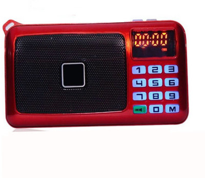 

CRETO Fm Radio SM-53 With Torch USB/AUX/MicroSD Card Player FM Radio(Red)