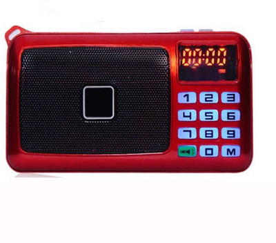 

CRETO SM-53 FM Radio With LED Torch Light USB/AUX/MicroSD Card Player FM Radio(Red)