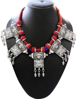 AyA Fashion Designer Oxidised German Silver Statement Necklace Alloy Necklace