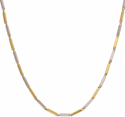 Morvi Gold Covered Alloy Dual Plated Tone, Rice Design, Fashion Chain Necklace Gold-plated Plated Brass Chain