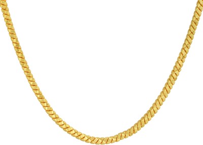 Morvi Gold Covered Alloy, 24 inches, Dual Leaf Design Gold-plated Plated Brass Chain