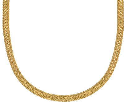 Morvi 24KT Gold Plated 1 Micron Brass 4mm thick 26gm, 22Inch long super thick Gold-plated Plated Brass Chain