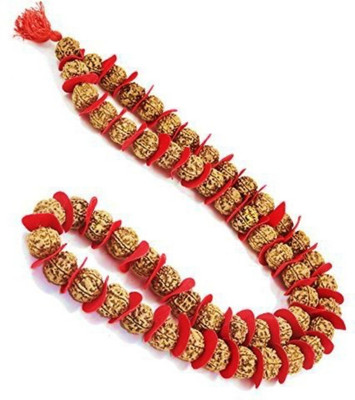 RUDRA DIVINE Rudraksha Mala Rudraksha 54 Beards Kantha in 15 mm - 18mm big Size Beads Wood Necklace Set