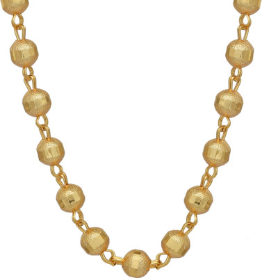 Morvi Gold Plated Alloy Balls Stylish Fashion 28 inches Long Chain Gold-plated Plated Brass Chain
