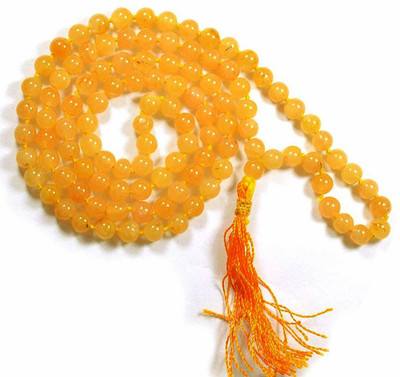 A Jaipur Gems Yellow Jasper Prayer Mala AAA++ high quality 108+ Beads Quartz Stone Chain
