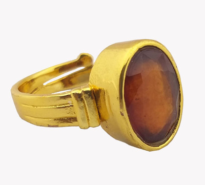 prateek enterprises PRATEEK ENTERPRISES NATURAL GOMED GOLD PLATED RING Brass Garnet Gold Plated Ring