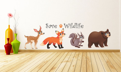 Wallzone 90 cm Save Wildlife Removable Sticker(Pack of 1)