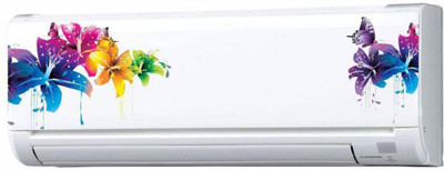Pixel Print 45 cm Flower Art Multi-color AC Sticker Removable Sticker(Pack of 1)