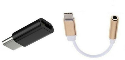 

FUZION MICRO USB TO TYPE C USB Adapter WITH Type C to 3.5 mm HEADPHONE SPLITTER CABLE USB Adapter(Multicolor)