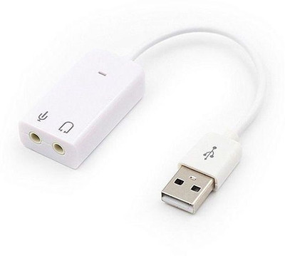 

A ONE STAR USB 2.0 External Virtual 7.1 Channel 12 MBPS 3D Audio Sound Card Mic adapter for Laptop PC (Plug and Play) USB Adapter(White, Black)
