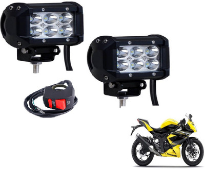 MOCKHE VLB-RCT6LD2P-156 Fog Lamp Motorbike LED for Kawasaki (12 V, 18 W)(Ninja 250, Pack of 2)