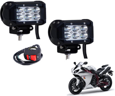 MOCKHE VLB-RCT6LD2P-188 R1 Fog Lamp Motorbike LED for Yamaha (12 V, 18 W)(Universal For Bike, Pack of 2)