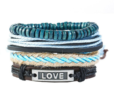 Tinera Trends Leather Bracelet(Pack of 4)
