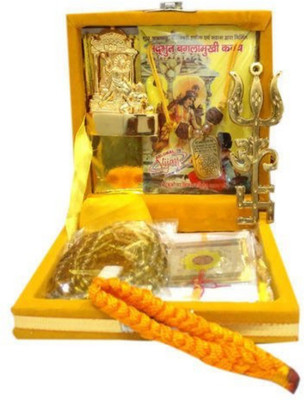 RUDRA DIVINE Shri Baglamukhi Yantra box / Complete puja set & Kavach Bagla Mukhi Pujan Brass Yantra(Pack of 1)