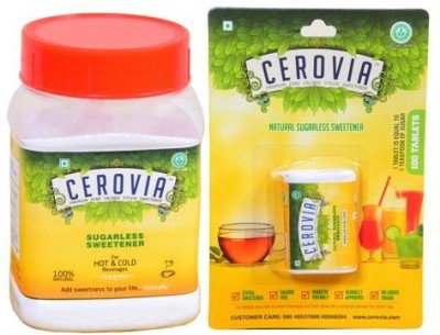 Cerovia Premium Zero Calories Stevia sweetener and Tablets (100Gms + 8Gms Combo Pack) Sweetener(110 g, Pack of 2)
