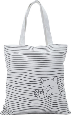 

TWO GOATS Unisex Cotton Canvas Eco Friendly zipper Tote Bag Multipurpose Bag(White, 4 L)
